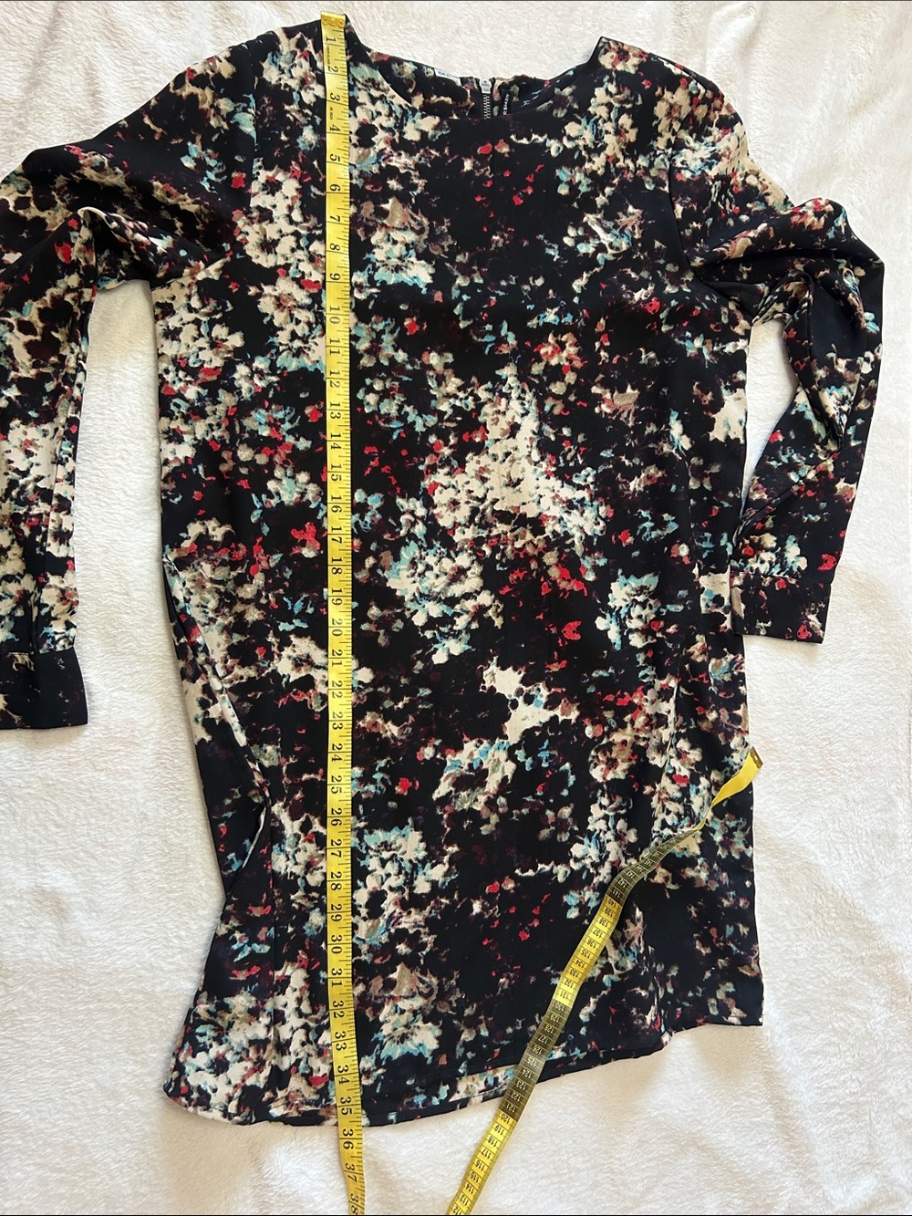 NWOT W118 Walter Baker Abstract Print Shift Dress Long Sleeve L Quiet Luxury - Picture 9 of 12
